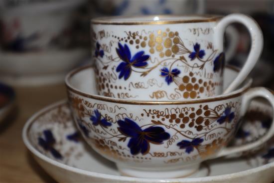 A large group of Worcester, New Hall, Regency tea and coffee wares and 19th century tea wares